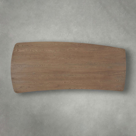 Theo Curved Dining Table Solid Oak Design with Sculptural Base
