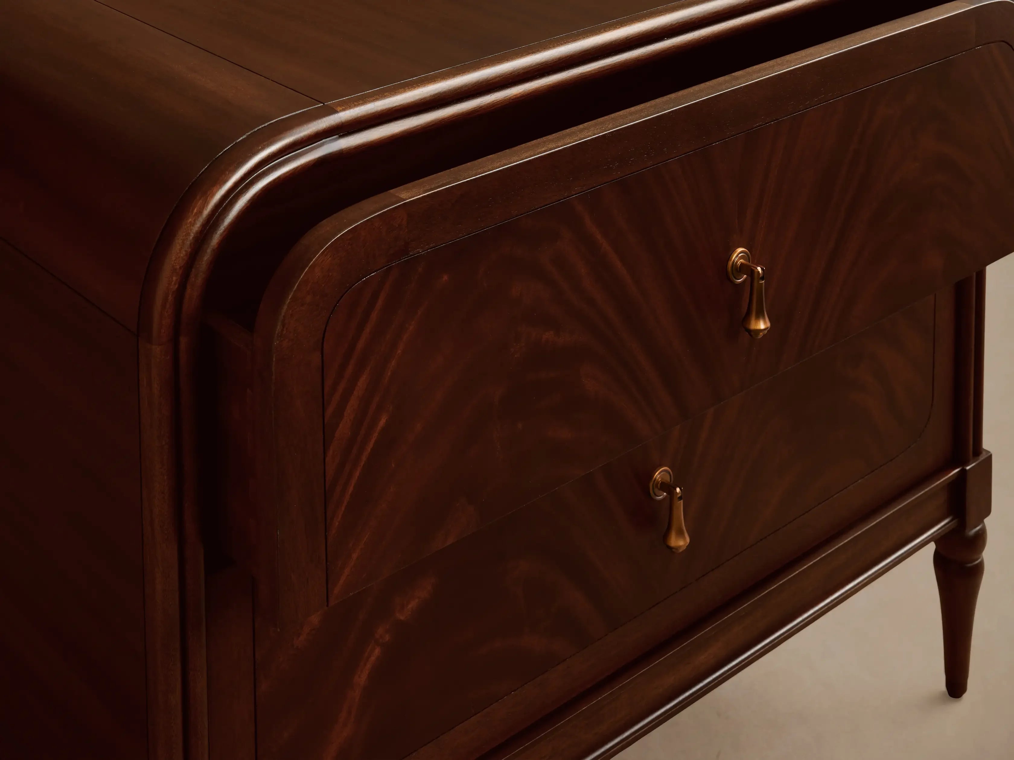 Frances Nightstand | Mahogany Wood Bedside Table 26" & 32"