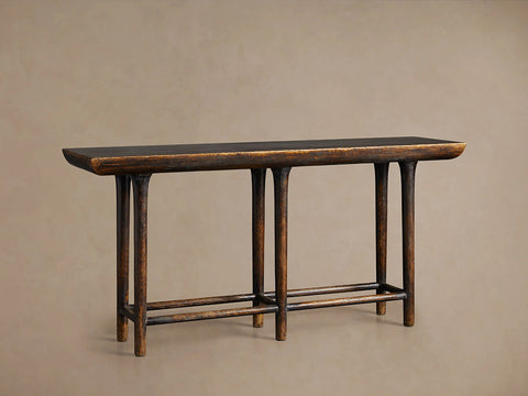 Yasu Pine Entrance Console Table Wood Hallway Entryway Table