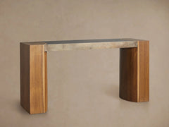 Acacius Wood Entrance Console Table Distressed Hallway Entryway Table