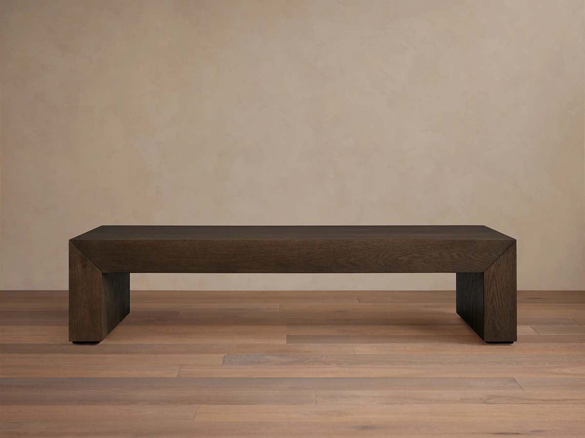 Sullivan Wood Waterfall Coffee Table Rectangle Rural Cocktail Table Oak Wood Center Tea Table