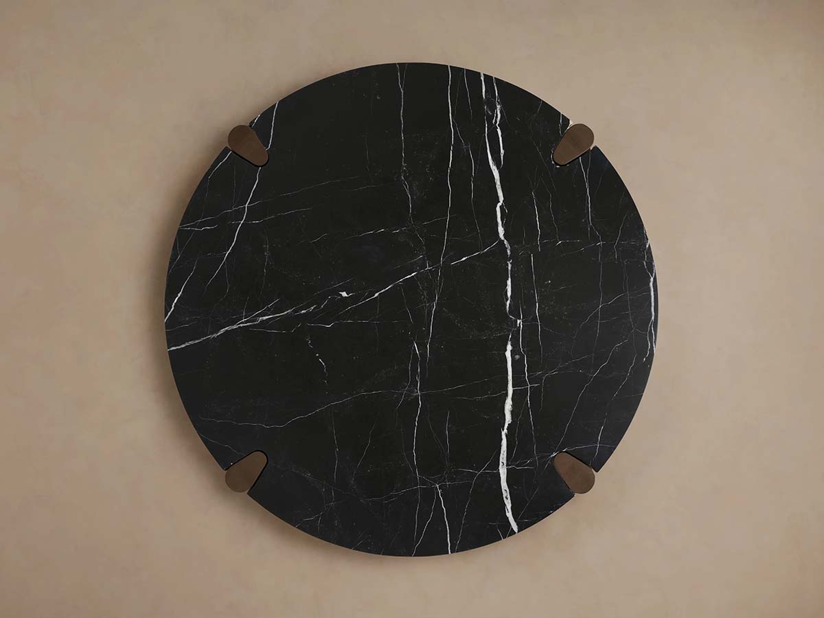 Pyet Round Marble Top Coffee Table Oak Wood Base Cocktail Table Living Room Center Tea Table