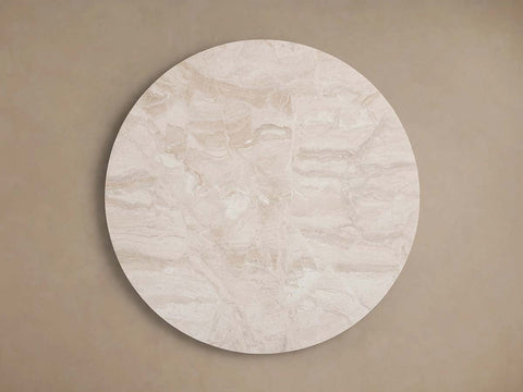 Danny Round Marble Top Coffee Table Oak Wood Base Cocktail Table Living Room Center Tea Table