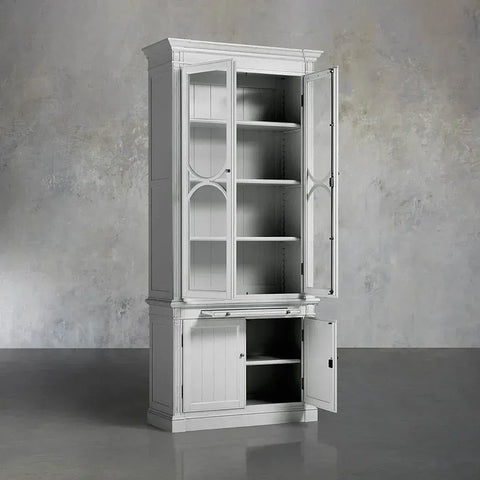 Athens Modular Single Wooden Display Cabinet with Glass-Front
