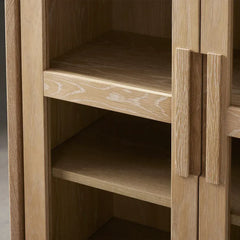 Willow Wood Tall Display Storage Cabinets Clean-Line Design
