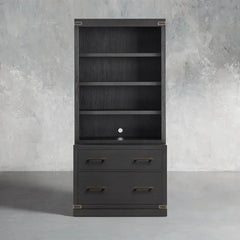 Tremont Modular Wood Bookcase Mid-Century Tall Cabinets