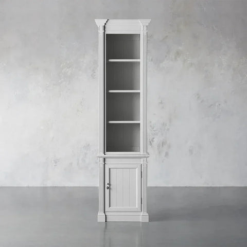 Athens Four Row Bookcase Large Wood Display Cabinet with Adjustable Shelves