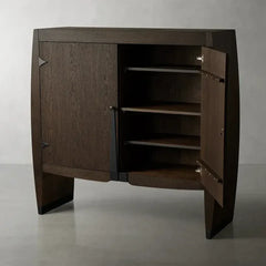 Dacia Solid Oak Storage Cabinet Vintage Sideboard