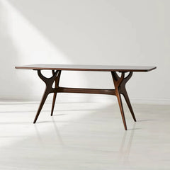 Ambra Modern Rectangle Dining Table With Inset Glass Top