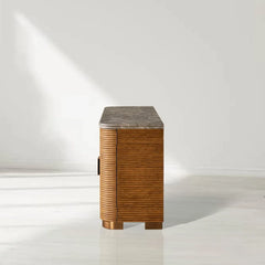 Grey Emperador marble Kensley Sideboard Wood Buffets Cabinet