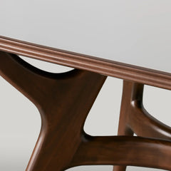 Ambra Modern Rectangle Dining Table With Inset Glass Top