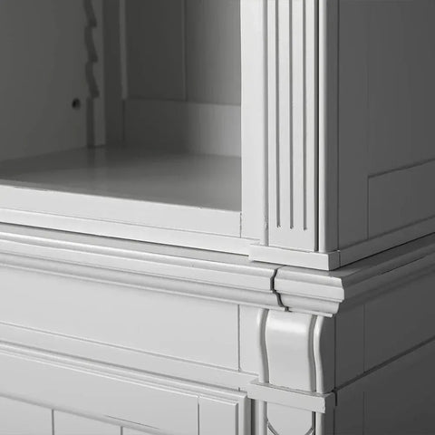 Athens Three Row Bookcase Handcrafted Wood Display Cabinet