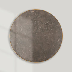 Aster Oak Wood Round Dining Table With Natural Marble Top