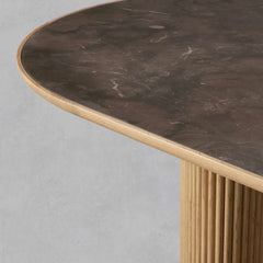 Luxury Aster Dining Table With Stone Inlay Top