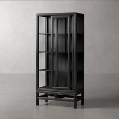 Avenue Ash Wood Display Cabinet with Sliding Glass Doors