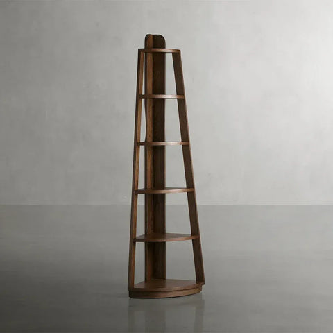 Bowery Modern Corner Bookcase Wood Bookshelf