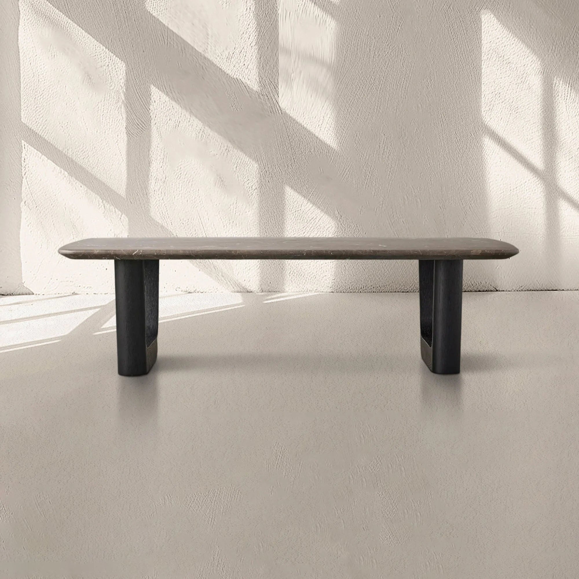 San Germani 72" Carrara marble Top Coffee Table with Rennes Metal Base