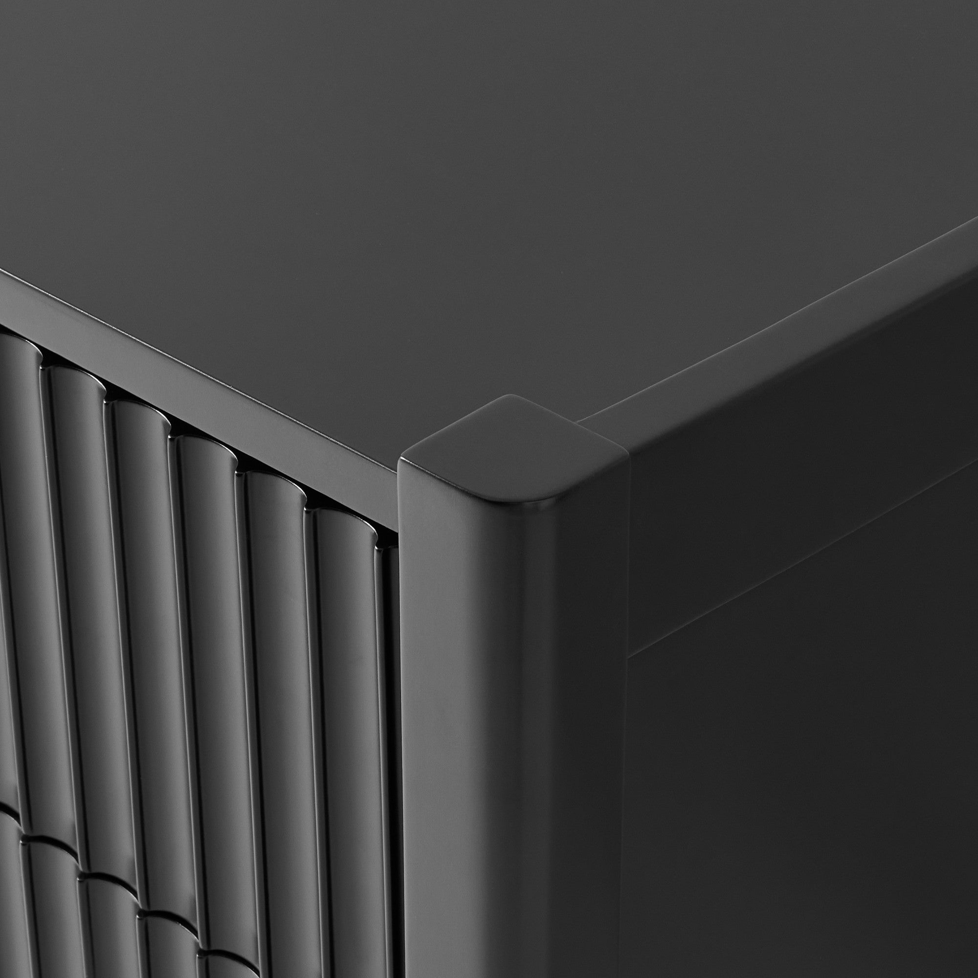 Louis 3-Drawer Fluted Nightstand Wood Bedside Storage Cabinet