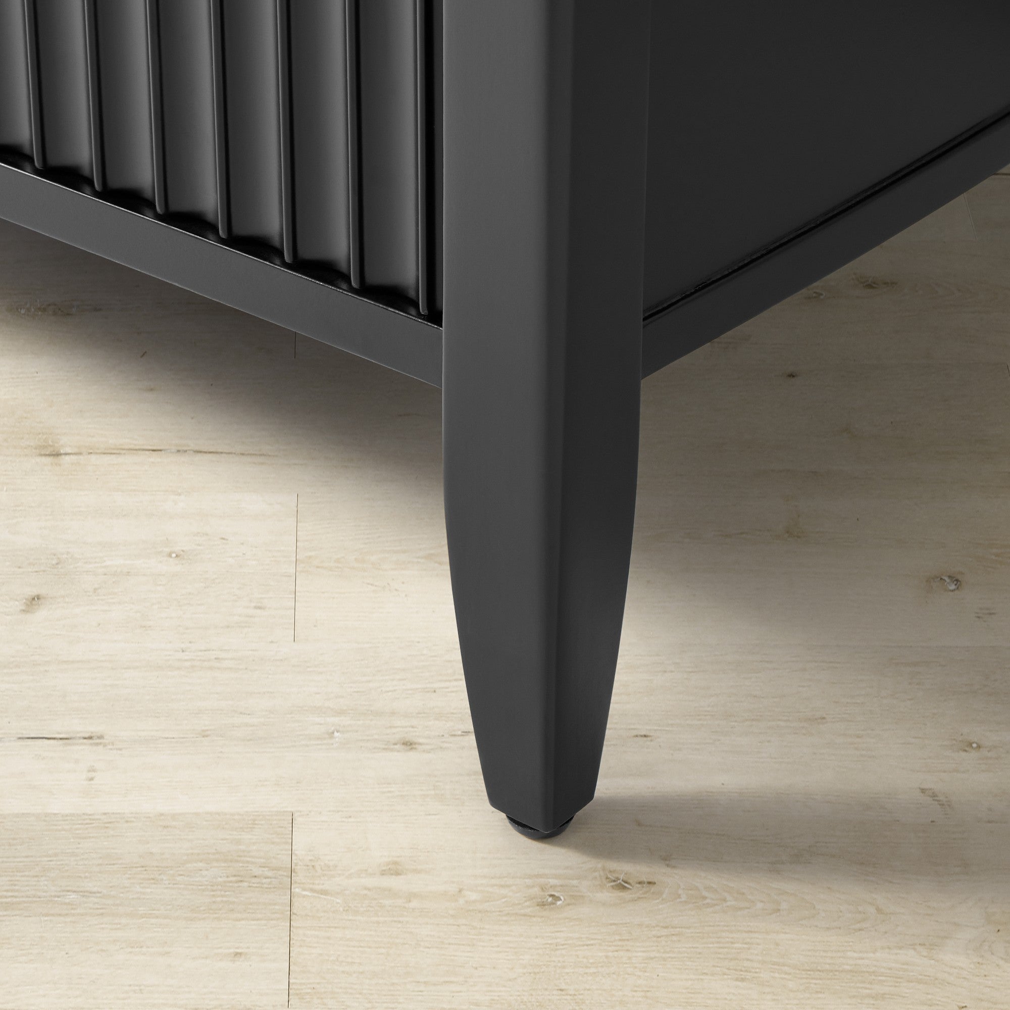 Louis 3-Drawer Fluted Nightstand Wood Bedside Storage Cabinet