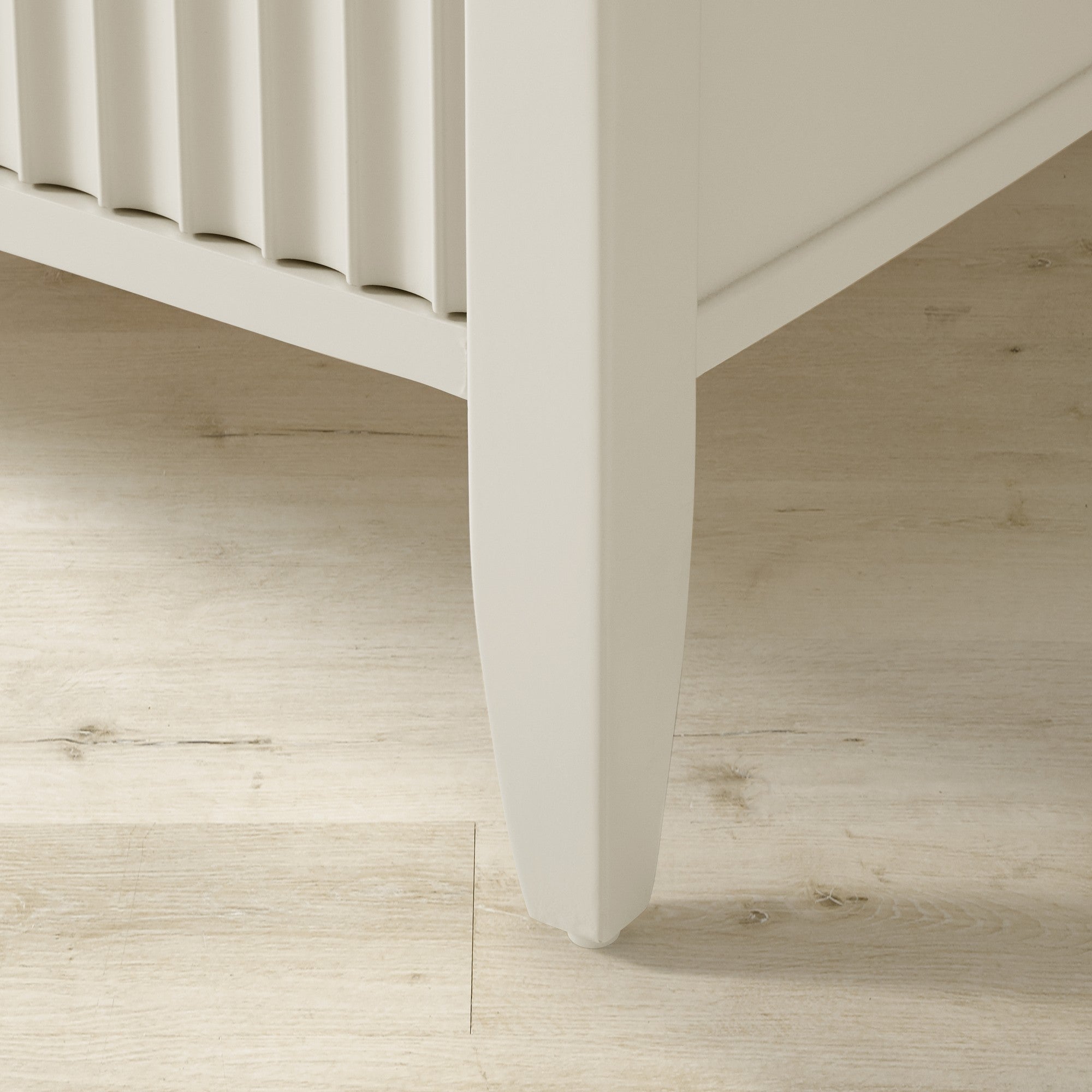 Louis 3-Drawer Fluted Nightstand Wood Bedside Storage Cabinet