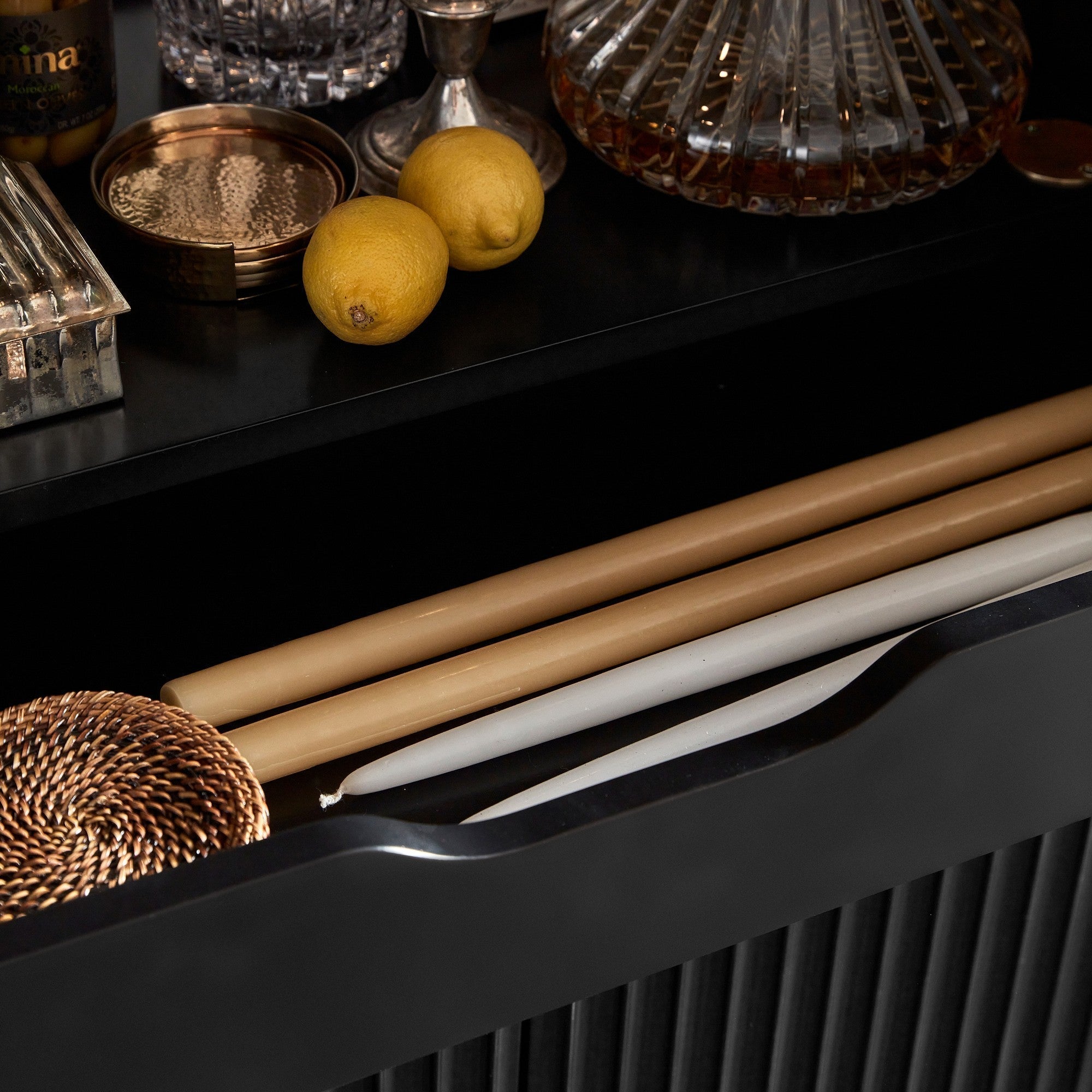 Louis Wood Bar Cabinet Constructivist-Inspired Wine Cabinet With Drawer