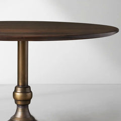 Jacob Round Dining Table with Wade Solid Cast Iron Base