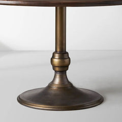 Jacob Round Dining Table with Wade Solid Cast Iron Base