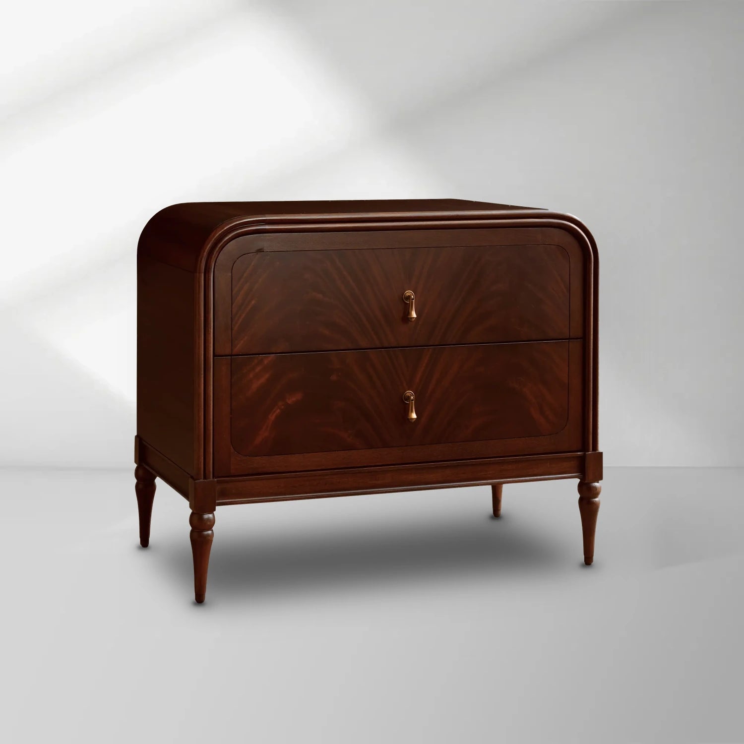 Frances Nightstand | Mahogany Wood Bedside Table 26" & 32"