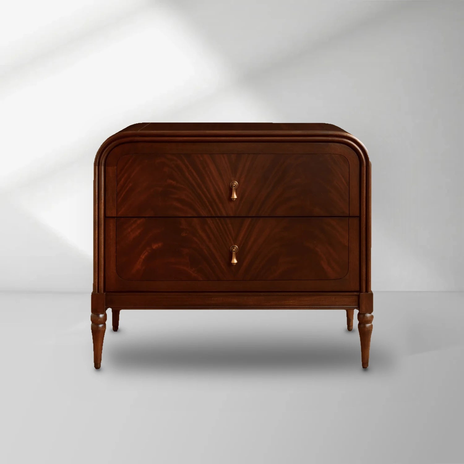 Frances Nightstand | Mahogany Wood Bedside Table 26" & 32"