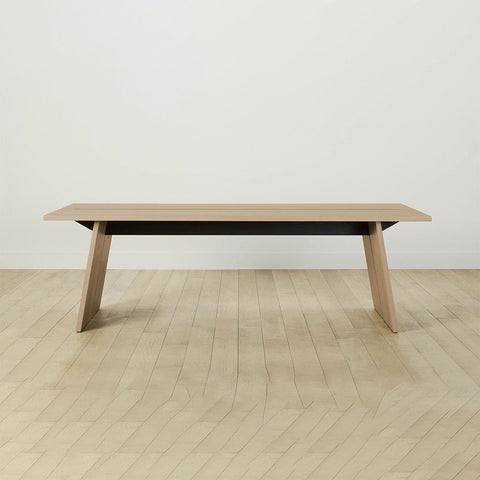 Carlisy Wood Rectangle Dining Table with Ash Wood Planks Top