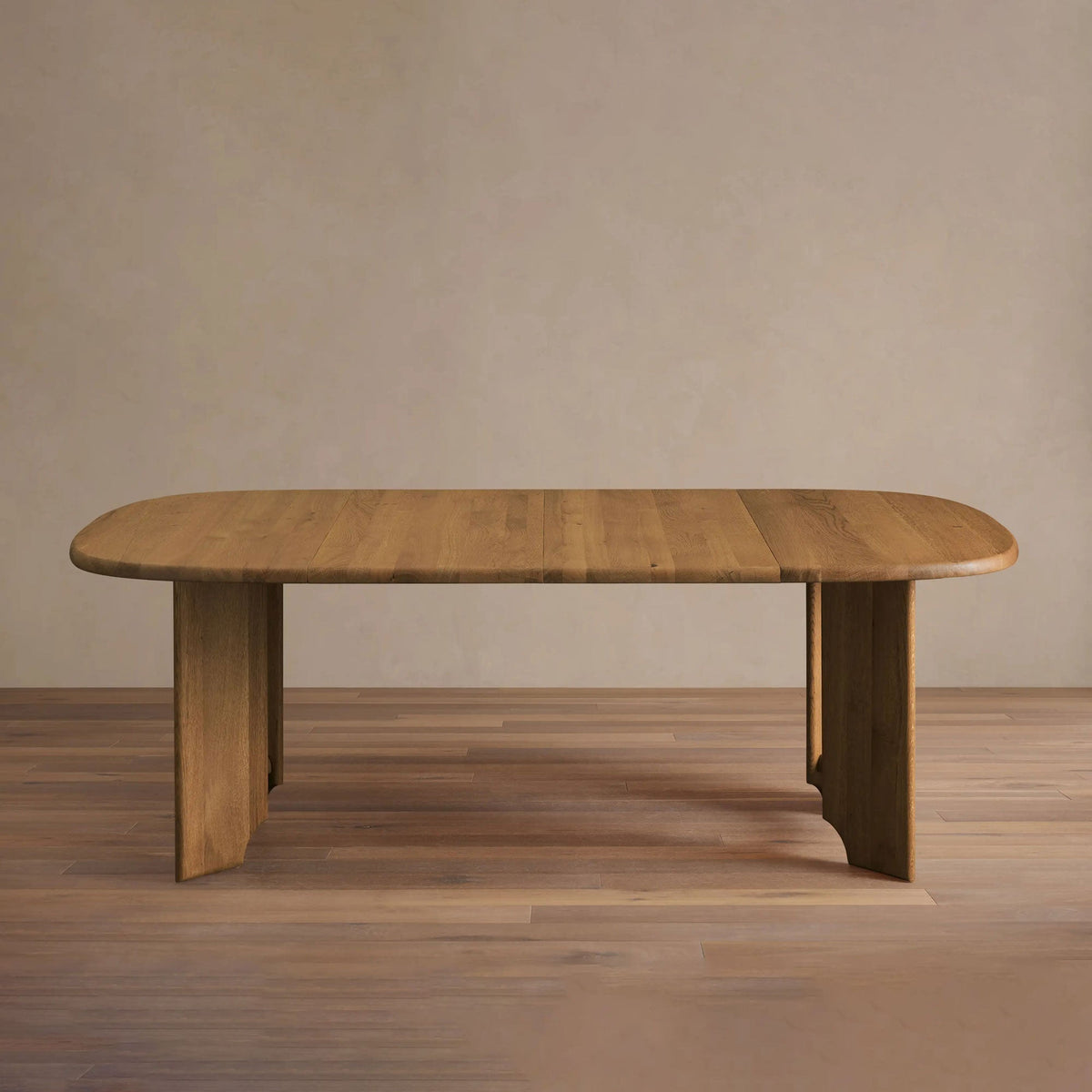 Jolson Wood Extension Dining Table with Honey Finish & Dual 20" Leaves