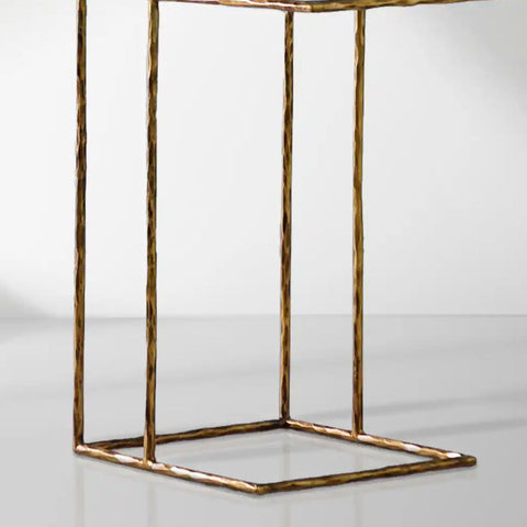 Thaddeus C-Shaped Side Table with Italian Marble Top