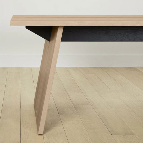 Carlisy Wood Rectangle Dining Table with Ash Wood Planks Top
