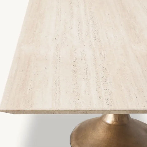 Aero Mid-Century Modern Stone Top Dining Table with Matte Steel Base