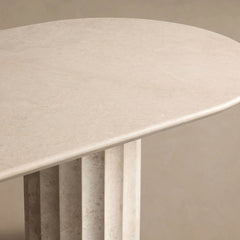 Danae Stone Dining Table With Marble Pedestal Base