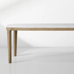 Danny Carrara Marble Top Dining Table With Oak Base