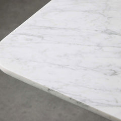 Finnley Rectangle Dining Table with Stone Top Reeded Oak Base