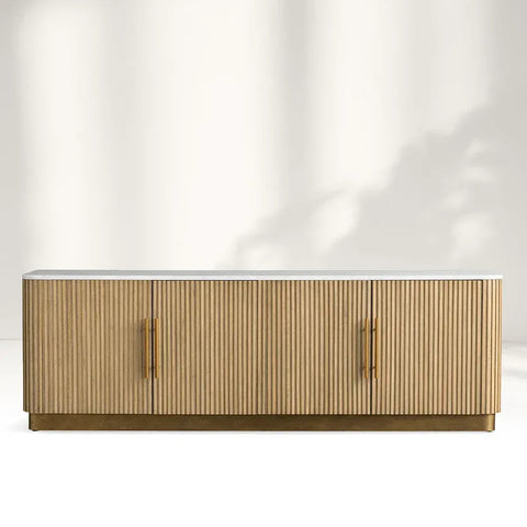 Finnley Sideboards Living Room Media Cabinets with Marble Top