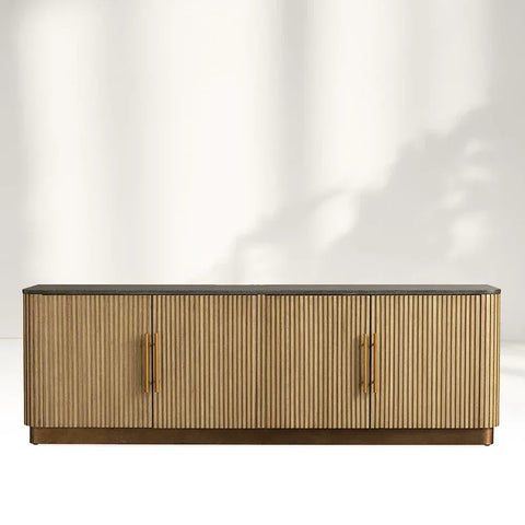 Finnley Sideboards Living Room Media Cabinets with Marble Top