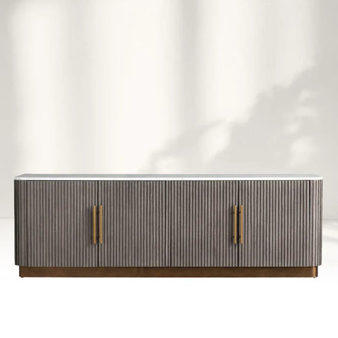 Finnley Sideboards Living Room Media Cabinets with Marble Top