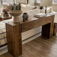 Ubud Wood Entrance Console Table Reclaimed Teak Sidewalk Table