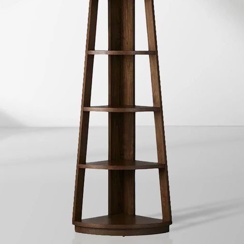 Bowery Modern Corner Bookcase Wood Bookshelf