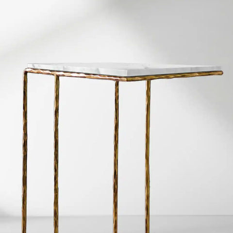 Thaddeus C-Shaped Side Table with Italian Marble Top