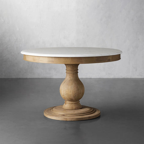 Luca Natural Stone Top Dining Table With Pine Base