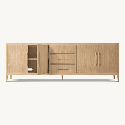Ryze French Contemporary 4-Door Sideboard  Wide Storage Cabinet with 3 Drawers