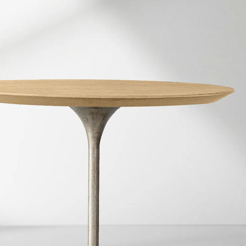 Aero Wood Bistro Table with Arched Cast Steel Base