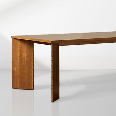 Yorn Wood Dining Table Angled Leg Design in White Oak or Walnut
