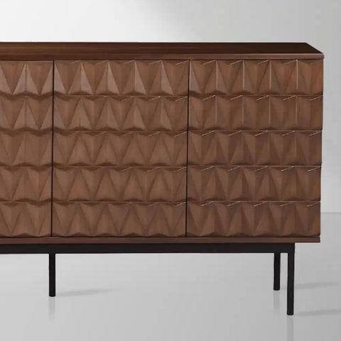 Arden 3D Textured Walnut Sideboard With 3/4-Door