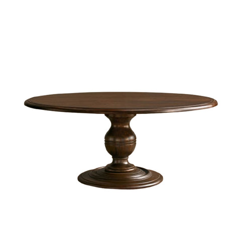 Asolo Round Dining Table Hand-Carved Tulipwood