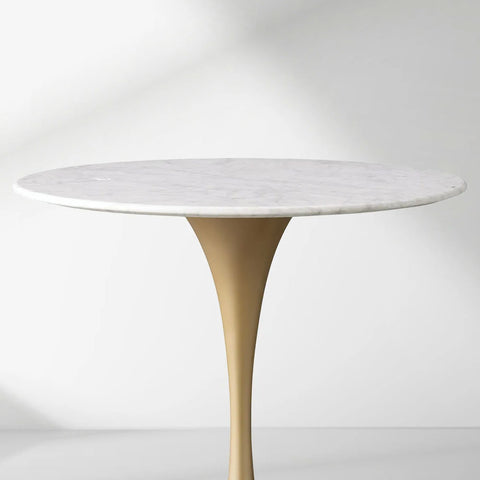 Saint Germain Tavern Small Dining Table Marble Top with Steel Base